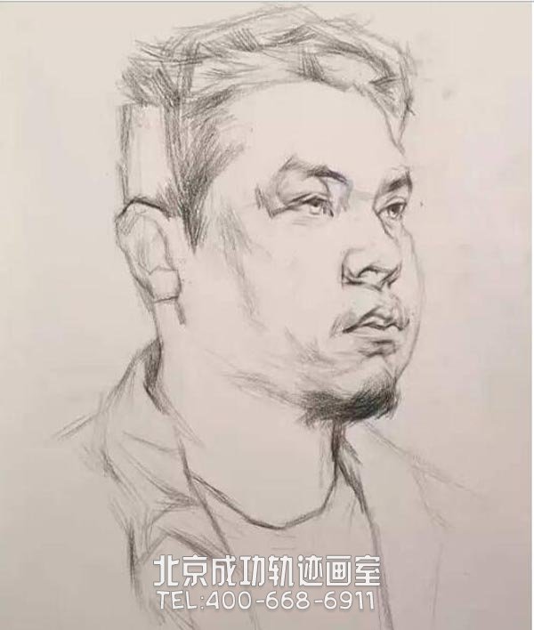 4分之3男青年素描頭像怎么畫(huà)